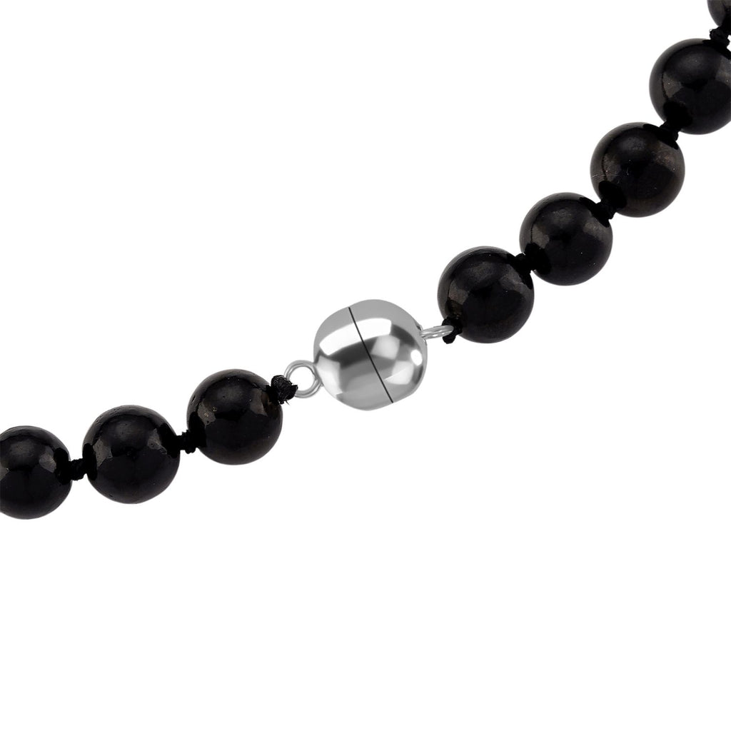 D'Joy Shungit Halskette ca. 45 cm 925 Silber rhodiniert ca. 205,16 ct.