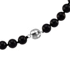 D'Joy Shungit Halskette ca. 45 cm 925 Silber rhodiniert ca. 205,16 ct.