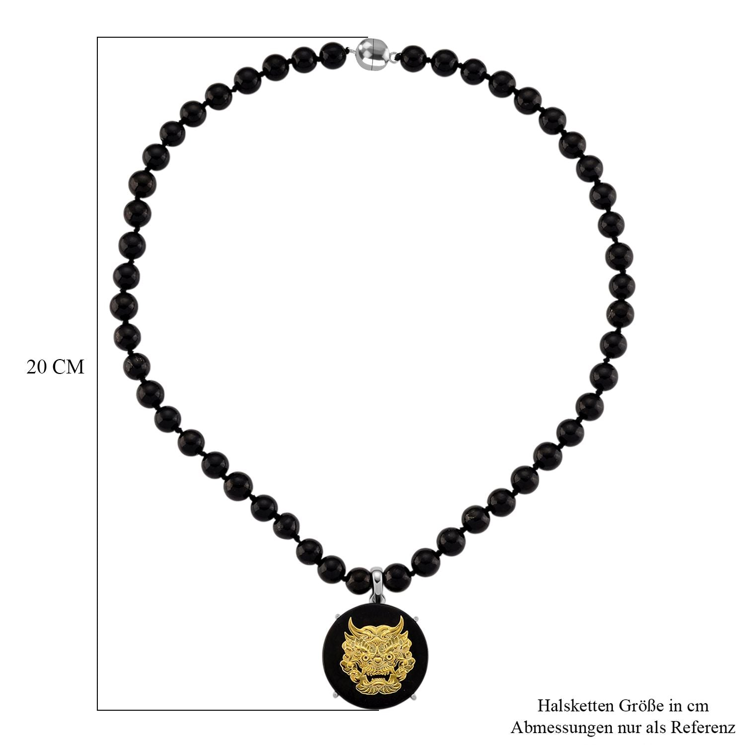 D'Joy Shungit Halskette ca. 45 cm 925 Silber rhodiniert ca. 205,16 ct.