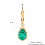 D'Joy Smaragd-Quarz Triplette Ohrringe 925 Silber 750 Gelb Vergoldet ca. 3.01 ct