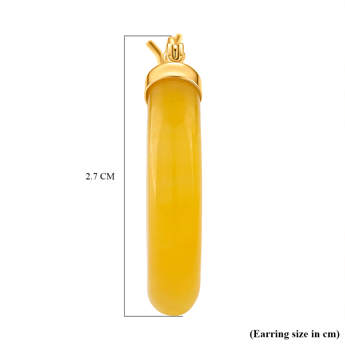 D'Joy Honig Jade Ohrringe 925 Silber Vergoldet (gefärbt) ca. 30.00 ct