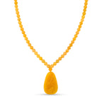 D'Joy Honig Jade Halskette, Flexibles, 925 Silber Vergoldet (10-15 Werktage Lieferzeit) ca. 350.00 ct