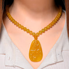 D'Joy Honig Jade Halskette, Flexibles, 925 Silber Vergoldet (10-15 Werktage Lieferzeit) ca. 350.00 ct