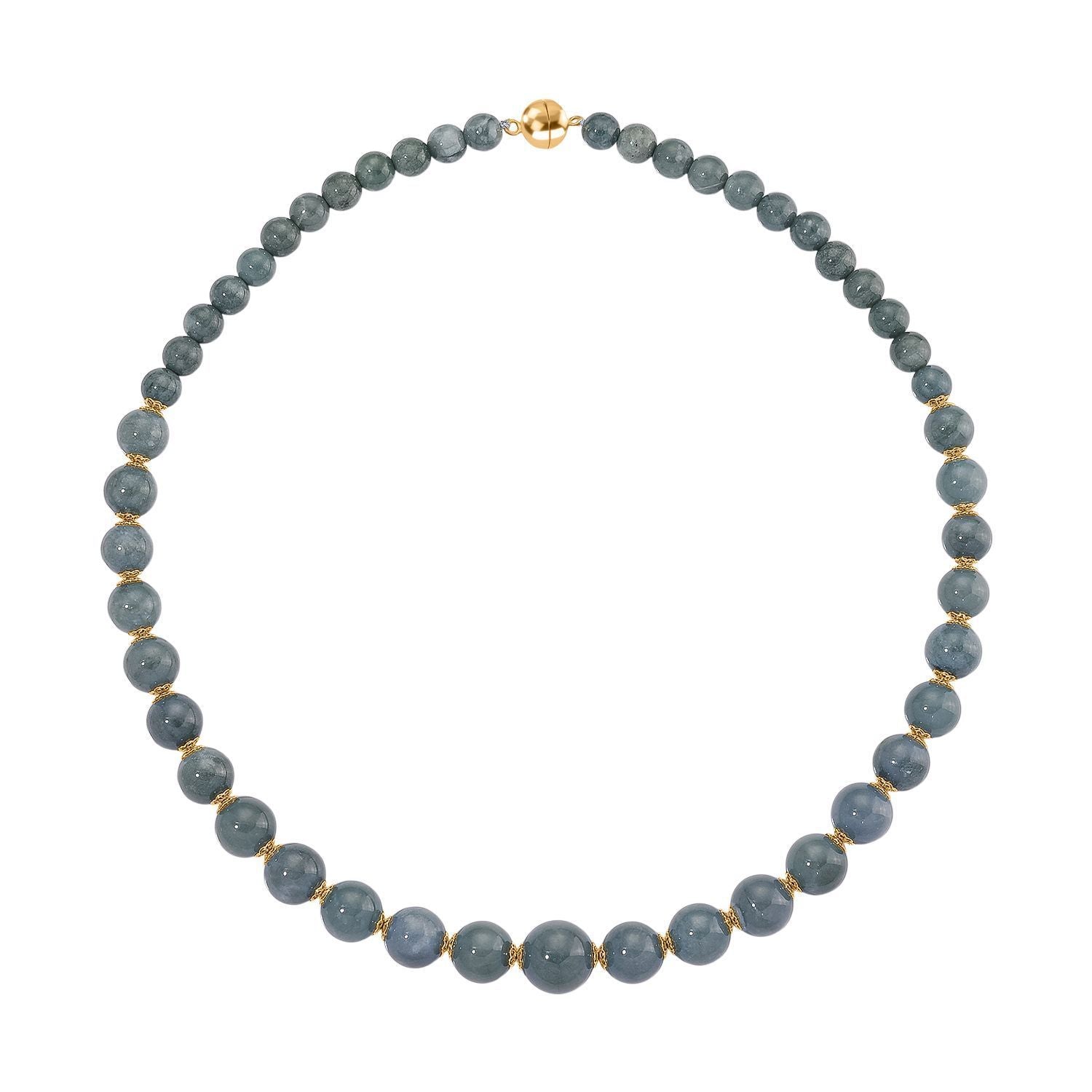D'Joy EXTREM SELTEN - Natürlicher Olmek Jadeit Halskette ca. 50 cm 925 Silber vergoldet ca. 400.00 ct