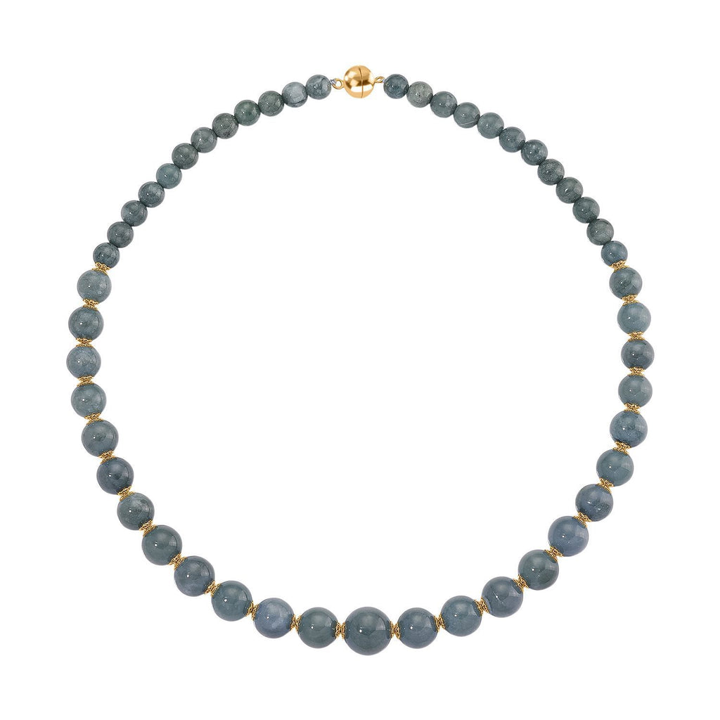 D'Joy EXTREM SELTEN - Natürlicher Olmek Jadeit Halskette ca. 50 cm 925 Silber vergoldet ca. 400.00 ct