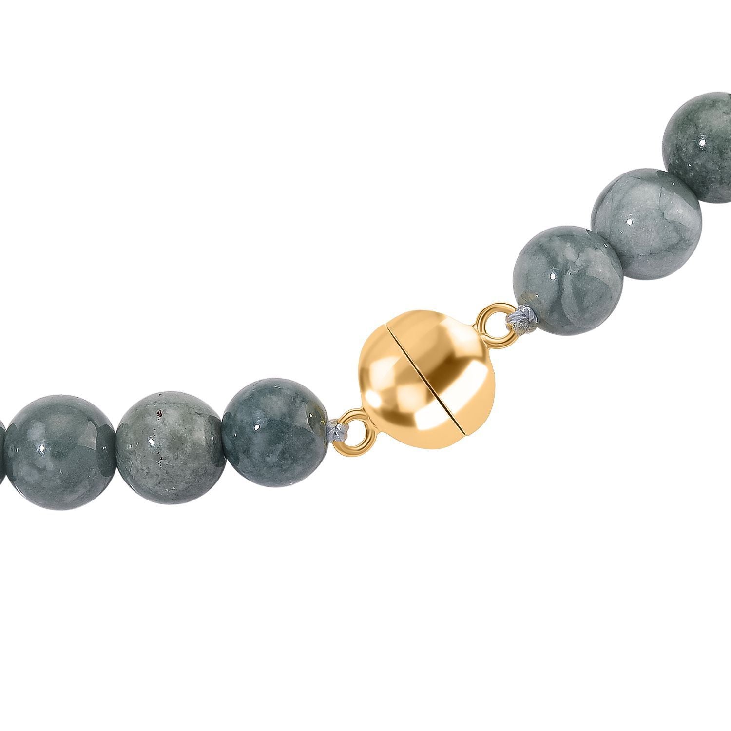 D'Joy EXTREM SELTEN - Natürlicher Olmek Jadeit Halskette ca. 50 cm 925 Silber vergoldet ca. 400.00 ct