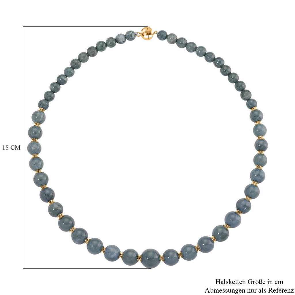 D'Joy EXTREM SELTEN - Natürlicher Olmek Jadeit Halskette ca. 50 cm 925 Silber vergoldet ca. 400.00 ct