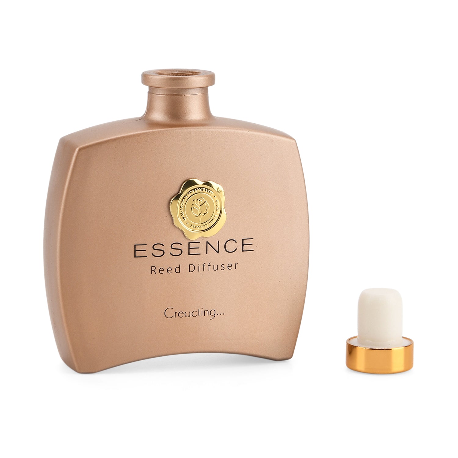 Kerzenset mit Duftstäbchen und Raumspray, Gold, 5 % Parfümanteil, Raumspray 100 ml, Duftkerze im weißen Glas mit 100 g Paraffinwachs, Duftnote: Champagner
