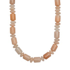 Pfirsich Aventurin Halskette ca. 45 cm 316L Edelstahl ca. 250.00 ct