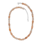 Pfirsich Aventurin Halskette ca. 45 cm 316L Edelstahl ca. 250.00 ct