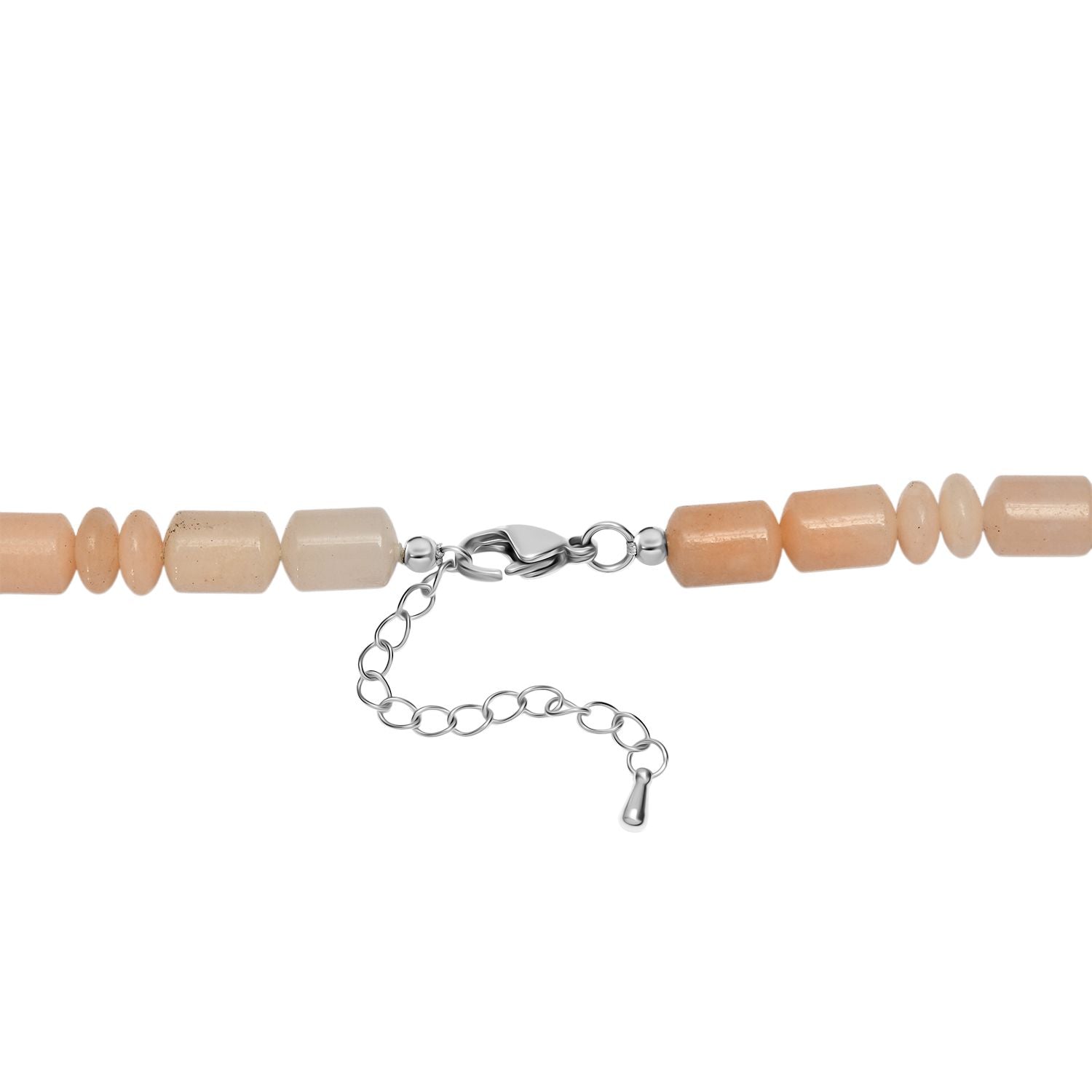 Pfirsich Aventurin Halskette ca. 45 cm 316L Edelstahl ca. 250.00 ct