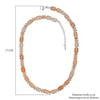 Pfirsich Aventurin Halskette ca. 45 cm 316L Edelstahl ca. 250.00 ct