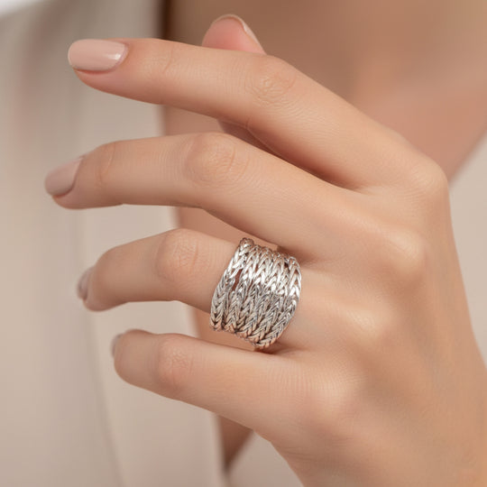 D'Joy Royal Bali 925 Silber Ring (Größe 20.00) ca. 9,68g