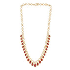 D'joy Lab Grown Padparadscha-Saphir Halskette ca. 45 cm 925 Silber 750 Gelbgold Vermeil ca. 20.52 ct