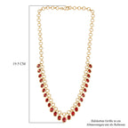 D'joy Lab Grown Padparadscha-Saphir Halskette ca. 45 cm 925 Silber 750 Gelbgold Vermeil ca. 20.52 ct