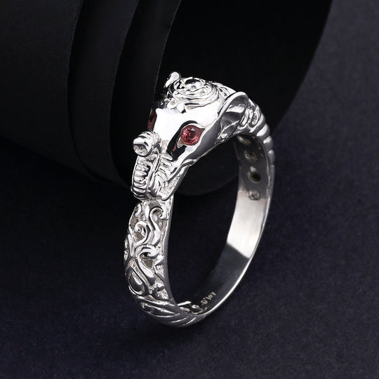 D'Joy Royal Bali Padparadscha Saphir Elefant Ring 925 Silber (Größe 19.00)