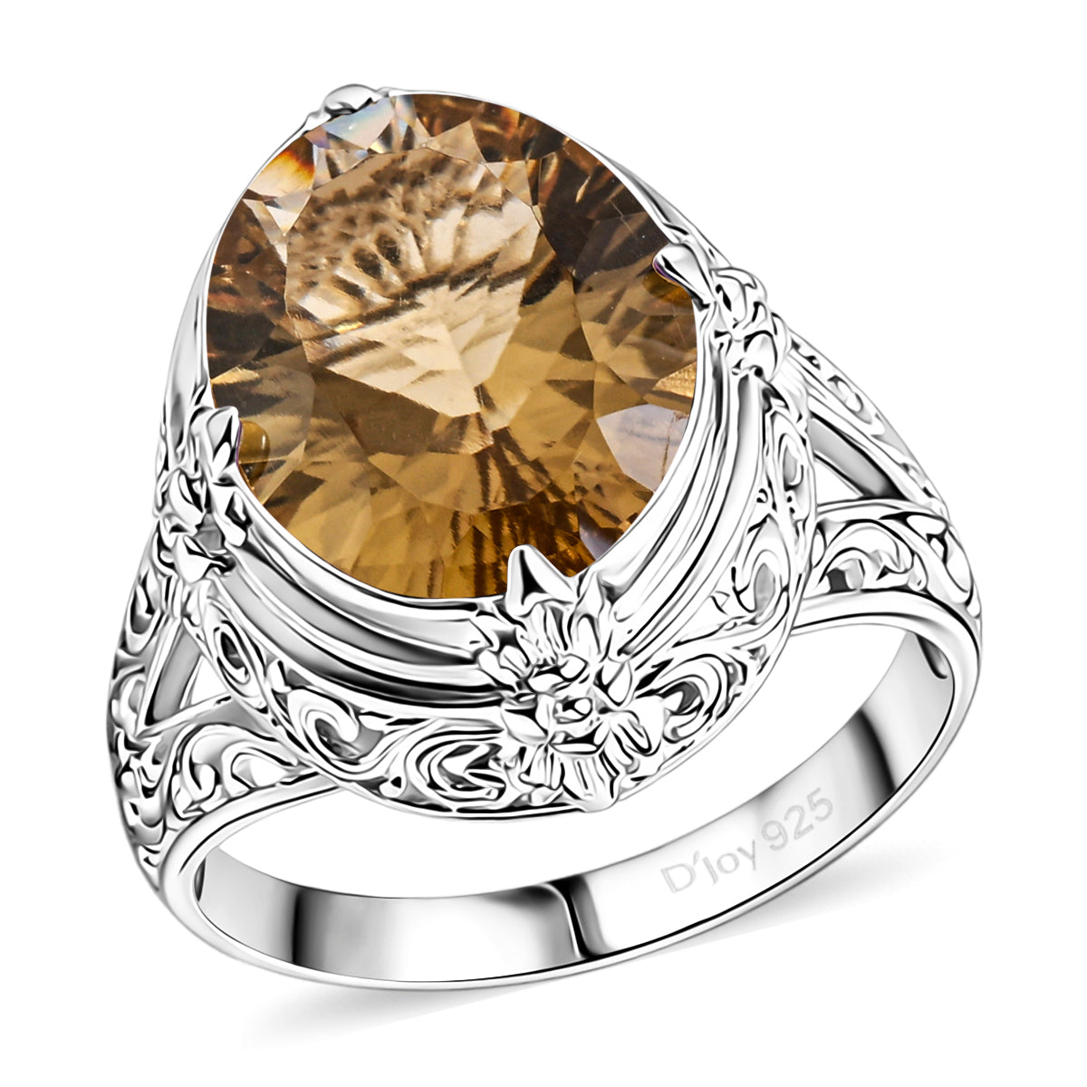 D'Joy AA Citrin (16x12mm) Ring 925 Silber (Größe 21.00) ca. 8.48 ct