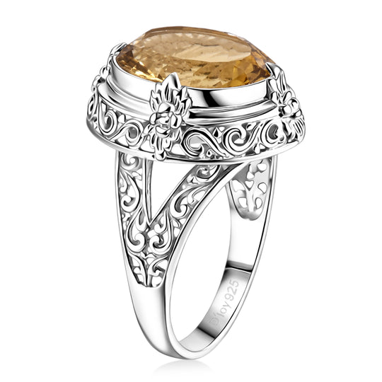 D'Joy AA Citrin (16x12mm) Ring 925 Silber (Größe 21.00) ca. 8.48 ct
