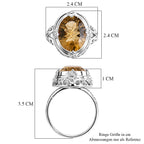 D'Joy AA Citrin (16x12mm) Ring 925 Silber (Größe 21.00) ca. 8.48 ct
