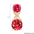 D'joy Lab Grown Padparadscha-Saphir Ohrringe 925 Silber 750 Gelbgold Vermeil ca. 8.28 ct