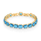 Blaues- Kristall-Armband, ca. 19 cm Nickelfreies Messing