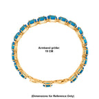 Blaues- Kristall-Armband, ca. 19 cm Nickelfreies Messing