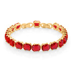 Roter Kristall Armband ca. 19 cm Nickelfreies Messing