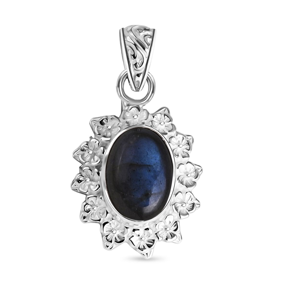 D'Joy Labradorit Anhänger 925 Silber ca. 5.96 ct