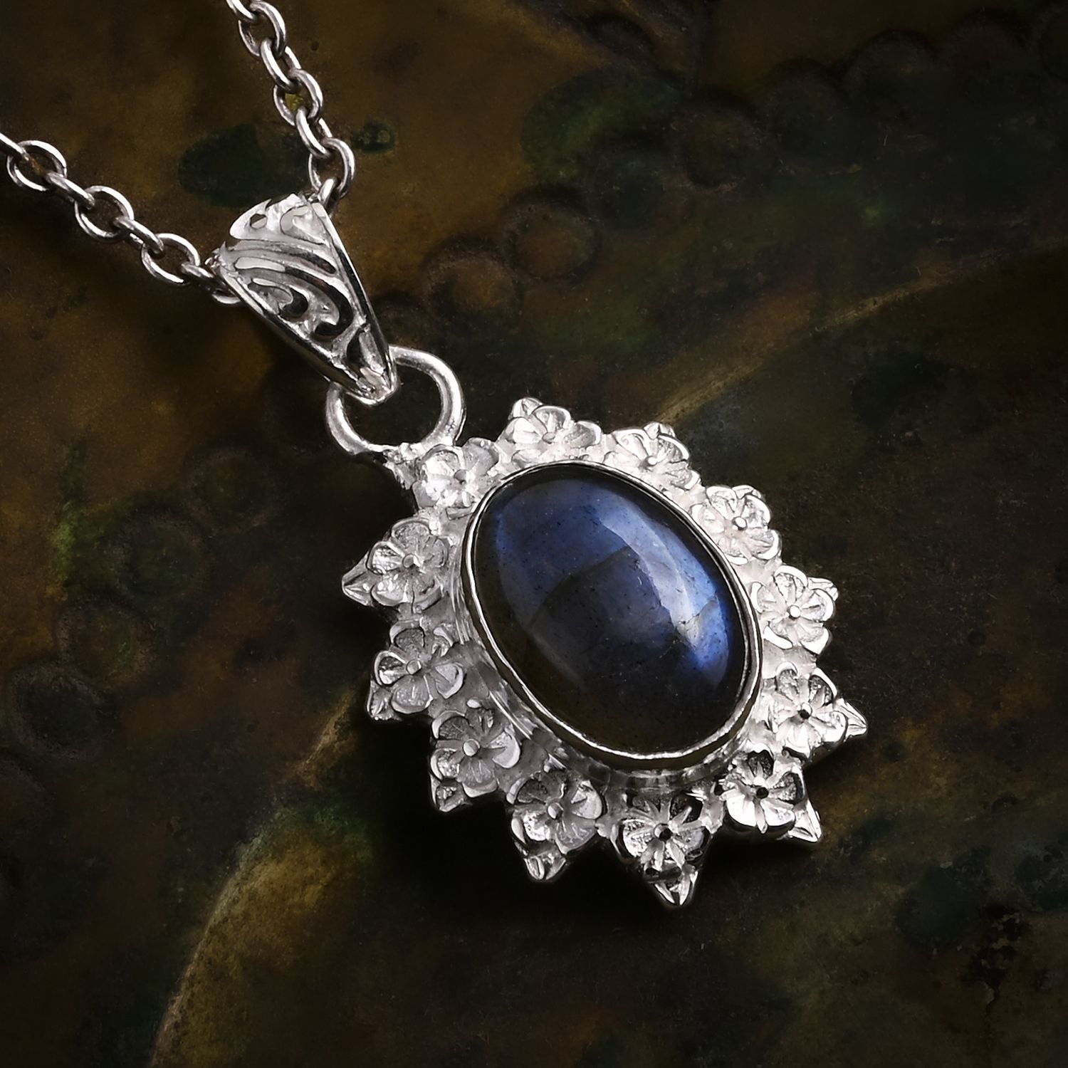 D'Joy Labradorit Anhänger 925 Silber ca. 5.96 ct
