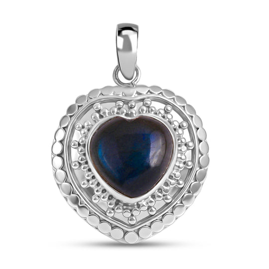 D'Joy Royal Bali Premium Regenbogen Mondstein Anhänger 925 Silber ca. 6.88 ct