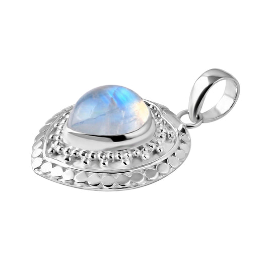 D'Joy Royal Bali Premium Regenbogen Mondstein Anhänger 925 Silber ca. 6.88 ct