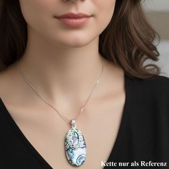 Abalone Muschel Anhänger 925 Silber ca. 0,01 ct.