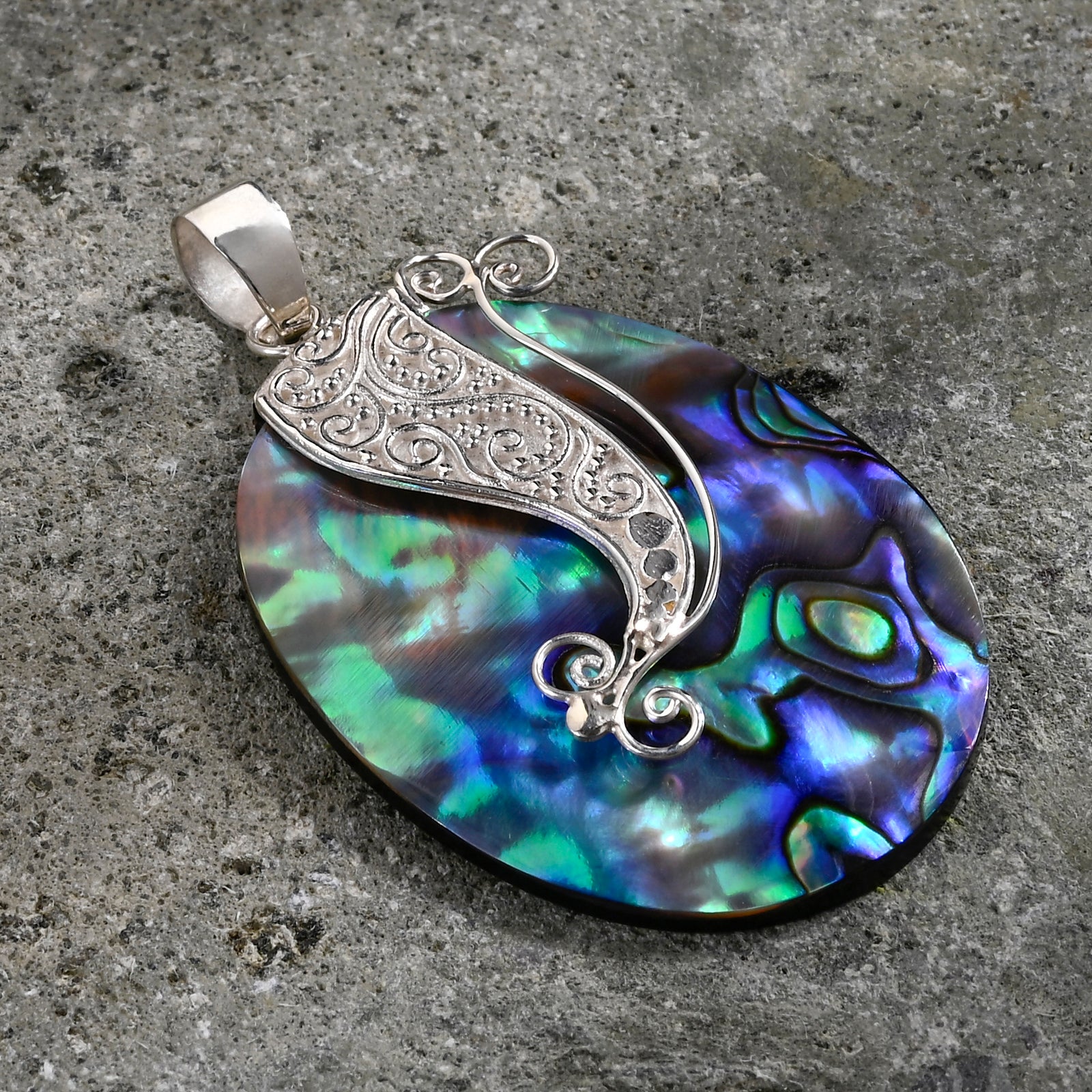 Abalone Muschel Anhänger 925 Silber ca.