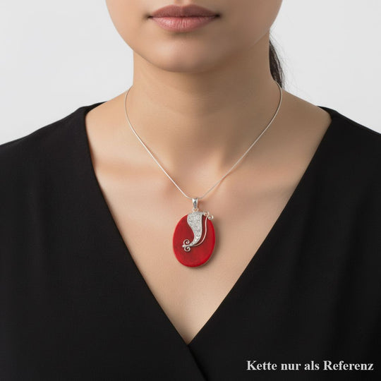 Koralle Anhänger 925 Silber ca.