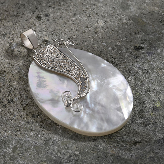 Perlmutt Anhänger 925 Silber Standard