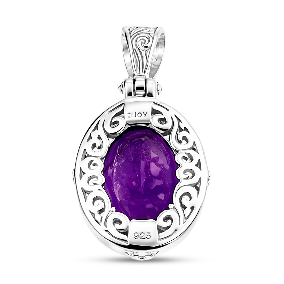 D'Joy AA Afrikanischer Amethyst (16x12mm) Anhänger 925 Silber ca. 9.20 ct