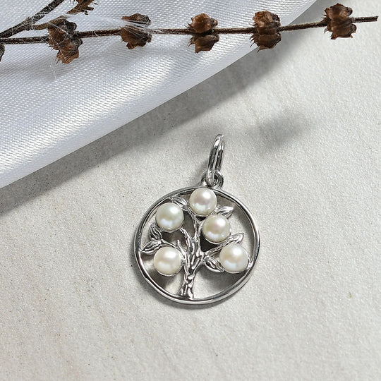 Süßwasser Perle (4-4.5 mm) Anhänger 925 Silber rhodiniert