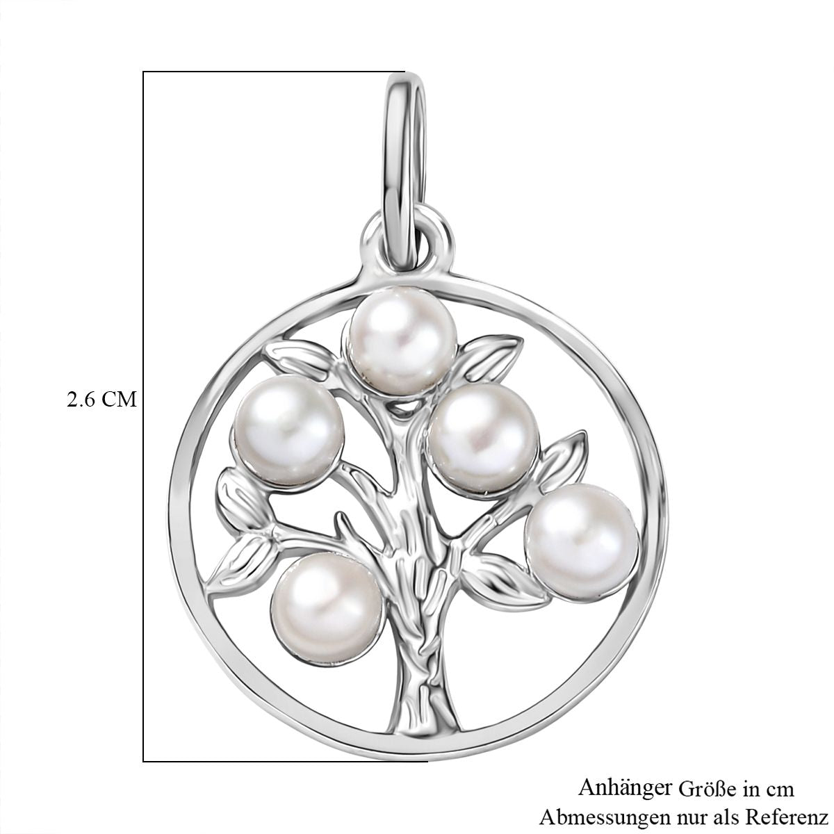 Süßwasser Perle (4-4.5 mm) Anhänger 925 Silber rhodiniert
