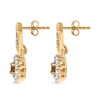 D'Joy AA Andalusit, Weißer Zirkon Ohrringe 925 Silber 750 Gelbgold Vermeil ca. 0.91 ct