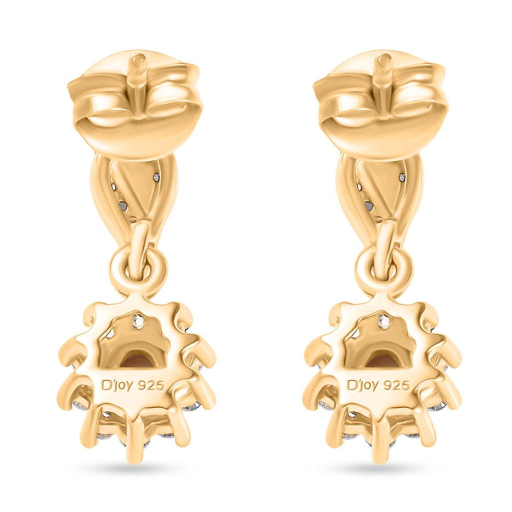 D'Joy AA Andalusit, Weißer Zirkon Ohrringe 925 Silber 750 Gelbgold Vermeil ca. 0.91 ct