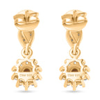 D'Joy AA Andalusit, Weißer Zirkon Ohrringe 925 Silber 750 Gelbgold Vermeil ca. 0.91 ct