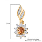 D'Joy AA Andalusit, Weißer Zirkon Ohrringe 925 Silber 750 Gelbgold Vermeil ca. 0.91 ct