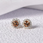 D'Joy AA Andalusit, Weißer Zirkon Ohrringe 925 Silber 750 Gelb Vergoldet ca. 0.89 ct