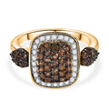 D'Joy AA Andalusit Ring 925 Silber 750 Gelbgold Vermeil (Größe 17.00) ca. 1,29 ct