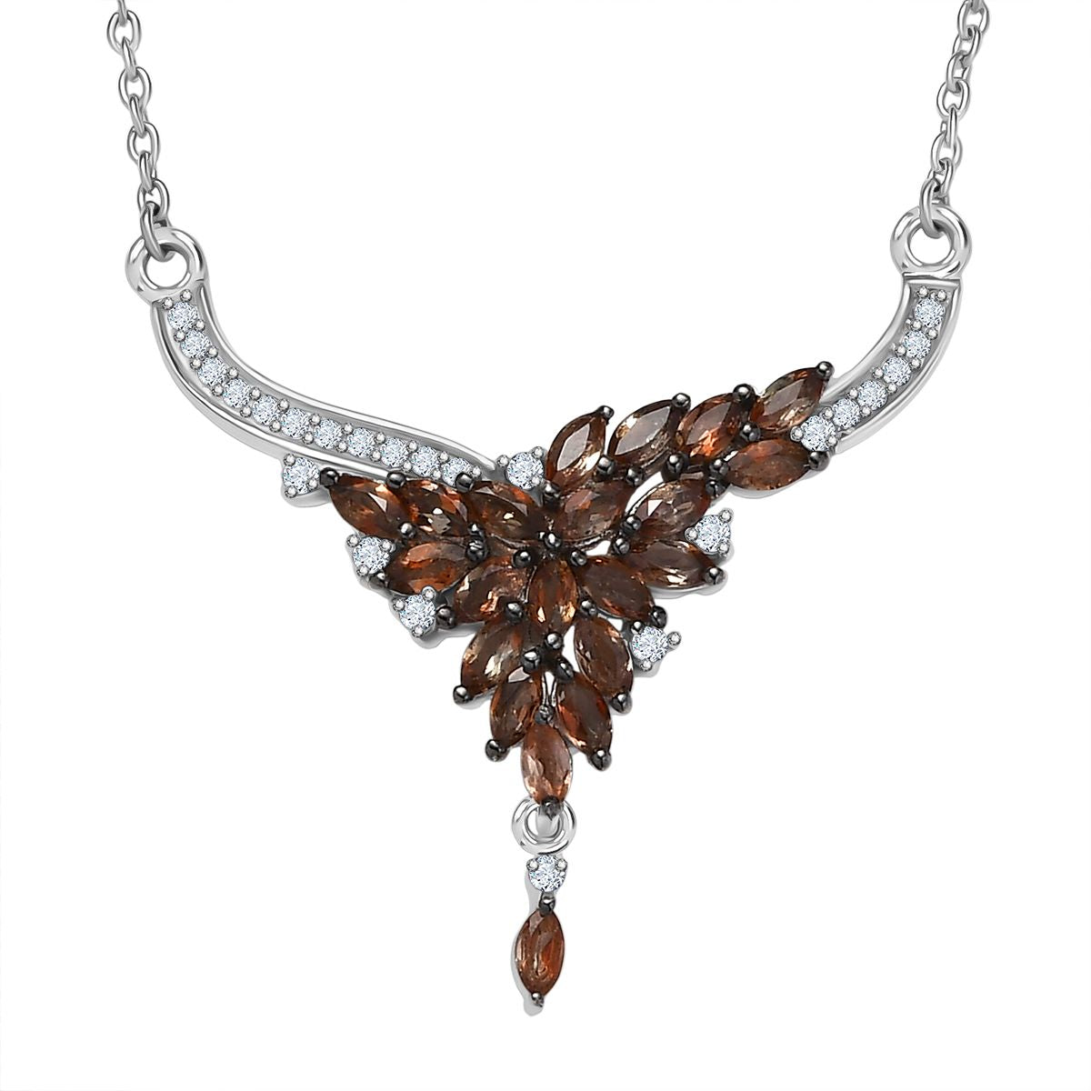D'Joy AA Andalusit, Moissanit Halskette ca. 45 cm 925 Silber rhodiniert ca. 2,15 ct.