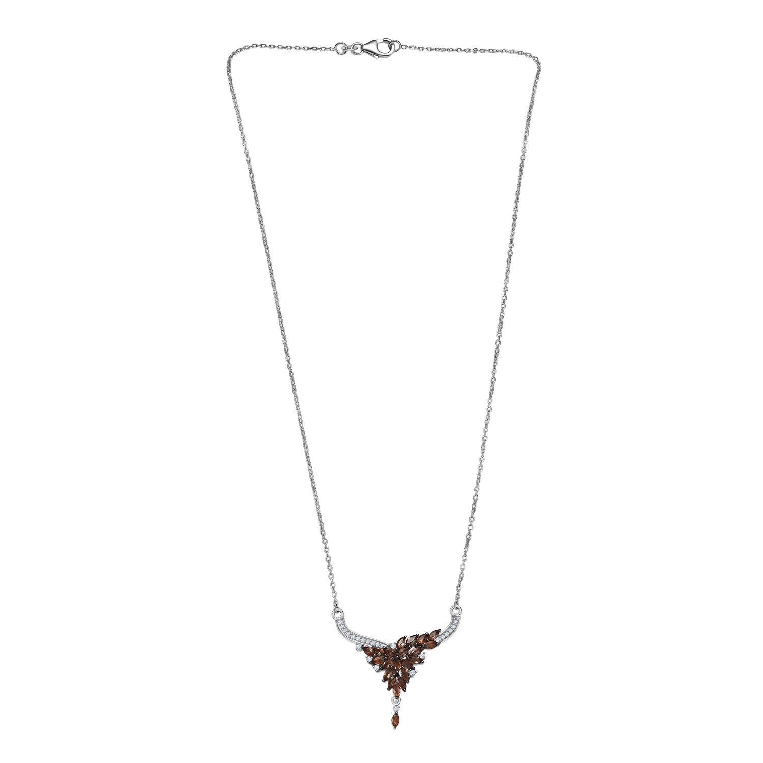 D'Joy AA Andalusit, Moissanit Halskette ca. 45 cm 925 Silber rhodiniert ca. 2,15 ct.