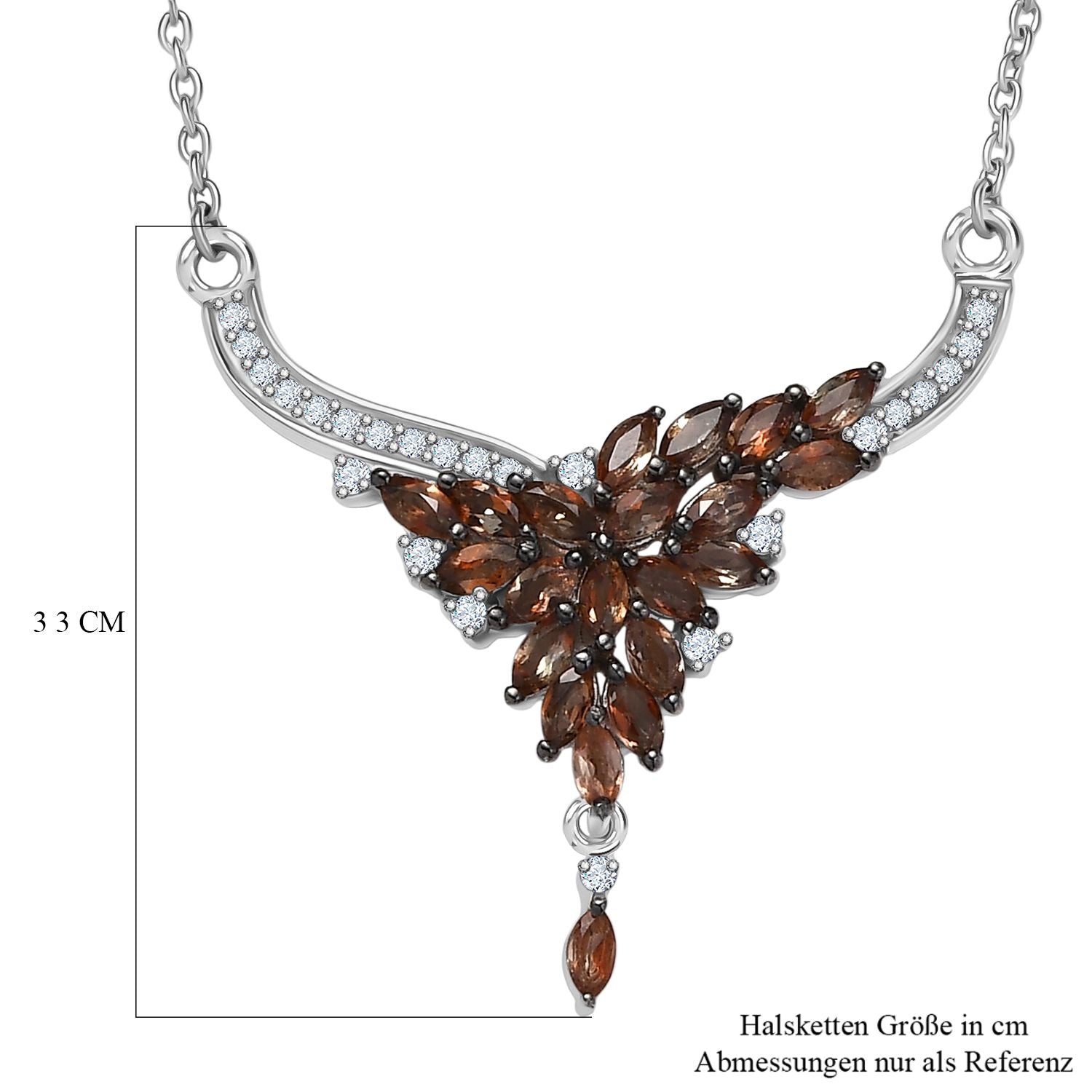 D'Joy AA Andalusit, Moissanit Halskette ca. 45 cm 925 Silber rhodiniert ca. 2,15 ct.