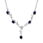 D'Joy Masoala Saphir (Fissure gefüllt) Halskette ca. 45 cm 925 Silber platiniert ca. 0.48 ct
