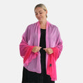 LA MAREY Signature Seidenschal aus 100% Maulbeerseide, 110 x 180 cm, Fuchsia Pink