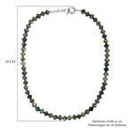 Grünfleck-Achat Halskette ca. 50 cm mit 2.5 cm extender, Nickelfreies Messing platiniert ca. 250,00 ct.